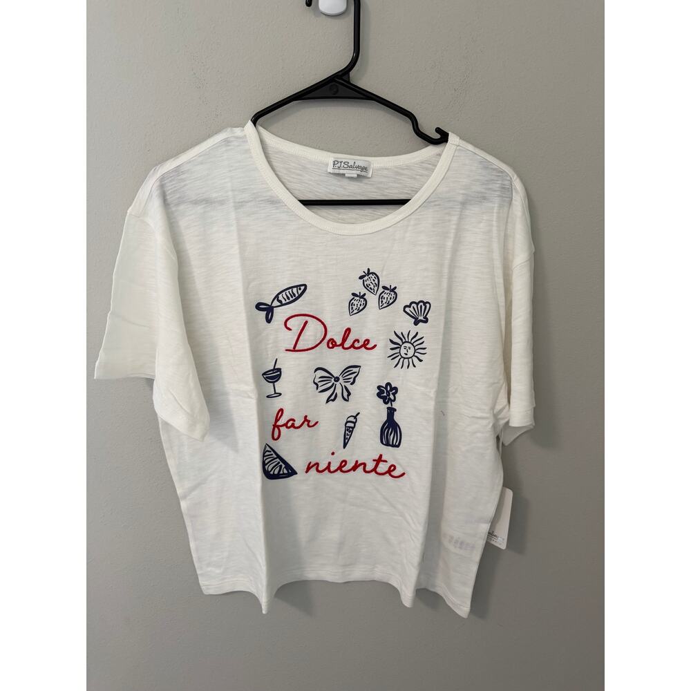 New P.J. Salvage Italian Coastal Dolce Far Niente Pajama Top Women's Size Small - Picture 2 of 5